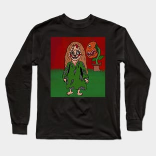 haunted doll with hungry plant Long Sleeve T-Shirt